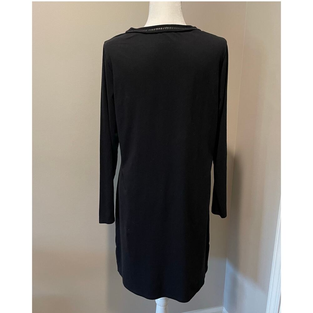 Coolibar UPF 50+ Sun Protection Bamboo Cotton Dress Sz L Lace Up Front Black - Picture 3 of 12